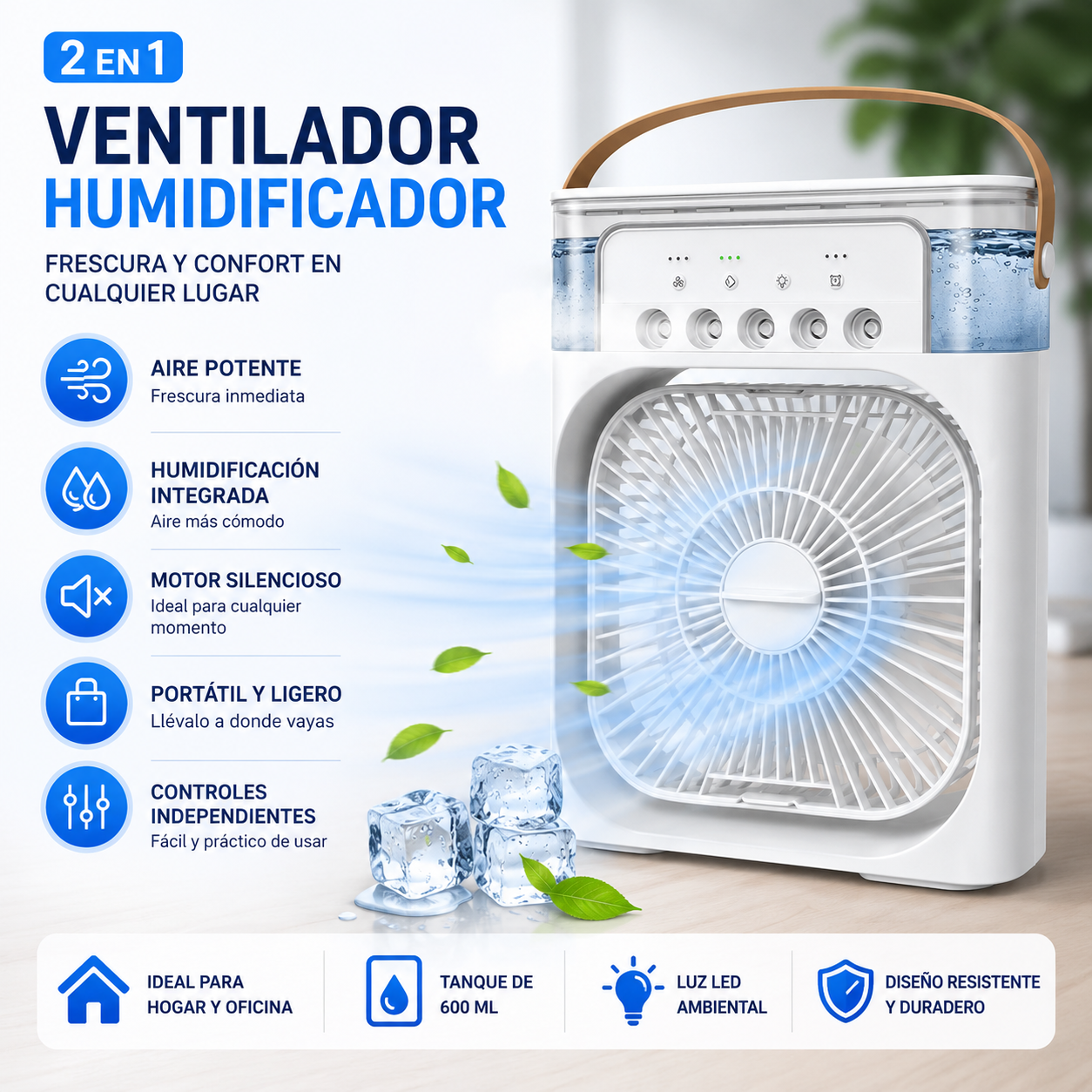 FreshAir Ultra Humidificador de Niebla Fría + Kit de Carga — Olvida el calor sofocante este verano