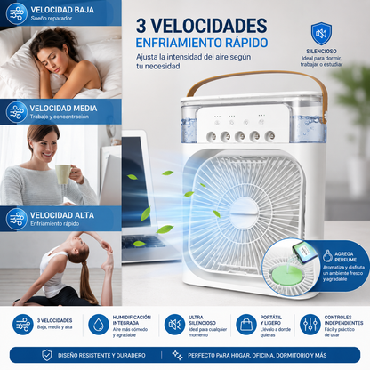 FreshAir Ultra Humidificador de Niebla Fría + Kit de Carga — Olvida el calor sofocante este verano