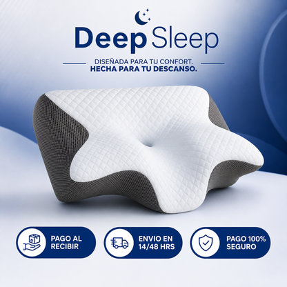 DeepSleep Almohada Cervical Ortopédica — alivio inmediato del dolor de cuello y hombros