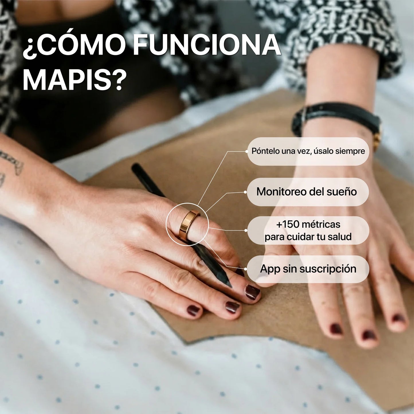AuraVitals Smart Ring Plus — tu salud monitorizada 24/7 con elegancia, cable de carga y envío gratis