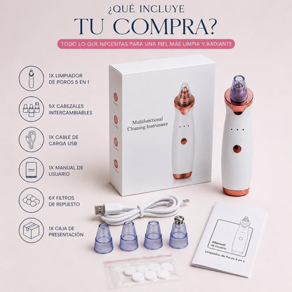 PoreClean Pro 5 en 1 Limpieza profunda. Piel visiblemente más limpia desde el primer uso.