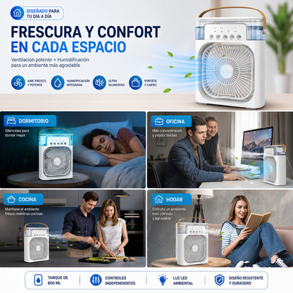 FreshAir Ultra Humidificador de Niebla Fría + Kit de Carga — Olvida el calor sofocante este verano